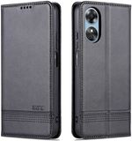 AZNS Oppo A17 Hoesje Wallet Book Case Kunstleer Zwart