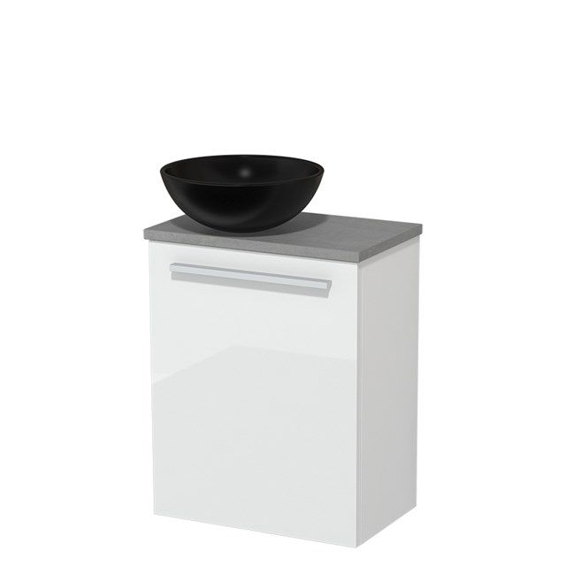 Maxaro Modulo Toiletmeubel 41 cm - Hoogglans Wit - Lichtgrijs Beton Blad
