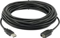 Renkforce RF-4096104 USB-kabel USB 2.0 USB-A stekker, USB-A bus 10.00 m Zwart Vergulde steekcontacten
