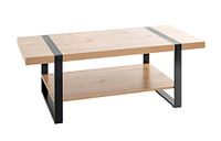HAKU Salontafel eiken, zwart, Metaal, spaanplaat - Maat: B 120 cm x H 45 cm x D 60 cm, Stijl: Modern