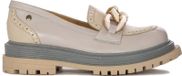 Maciejka Pantoufle en cuir naturel, gris clair-beige, avec semelle plateforme de 4,5 cm et décoration chaîne, modèle 0597803005