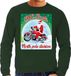 Bellatio Decorations Foute Kersttrui - sweater - MC Santa North Pole division - motorrijders - bikers - groen - voor heren M