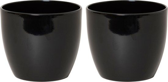 Floran Boule Bloempot - Zwart - Glans - Keramiek - Ø28cm - 6L