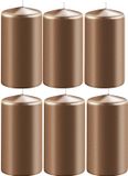 Enlightening Candles Bougie cylindrique/bougie pilier - 8x - cuivre - D6 x H8 cm - 27 heures de combustion