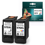 Evoke Compatible Ink for Canon PG-575XL CL-576XL Black + Tri-color