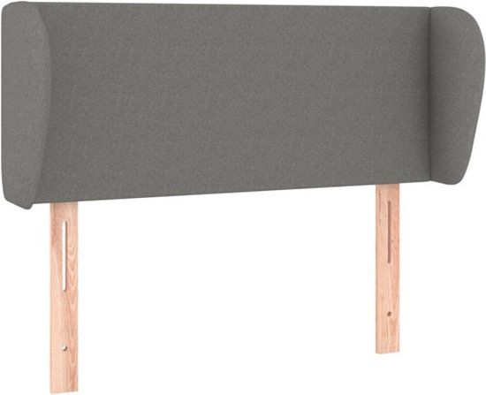 vidaXL Hoofdbord met randen 83x23x78/88 cm stof donkergrijs