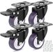 Unyqoos® Set de 4 roulettes robustes pour meubles avec frein, pivotantes à 360 degrés pour divers types de sols