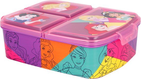 Disney Prinsessen Broodtrommel 3 vakjes - 18x13 cm - BPA-vrij