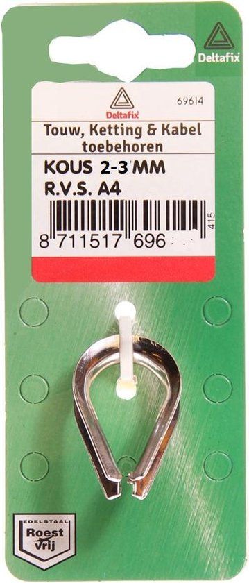 Deltafix Touwkous 2-3mm RVS-A4 2 stuks