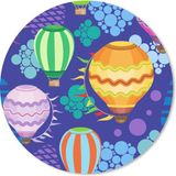 Merkloos Muismat rond 30x30 cm - Mousepad Luchtballon - Regenboog - Patronen - Kinderen - Abstract - Ronde muismatten