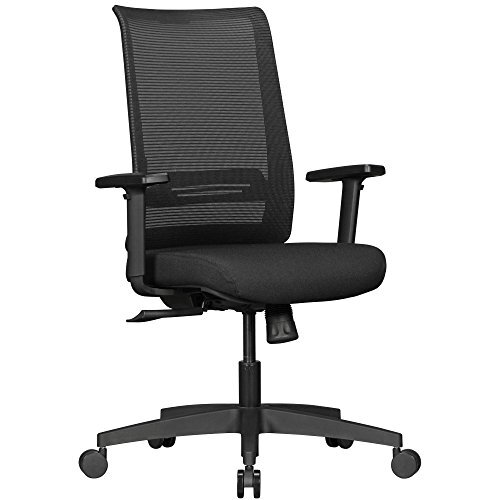 Amstyle RENE bureaustoel, stof, zwart, 70x97x70 cm