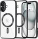 Techsuit Hoesje geschikt voor Apple iPhone 16 - Luxury Crystal Back Cover - Geschikt voor MagSafe - Transparant/Zwart