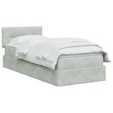vidaXL Opslag bed met hoofdeinde Lichtgrijs 100 x 200 cm Fluweel