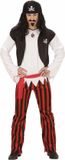 Widmann Piraten pak voor heren - S - Zwart/Rood/Wit
