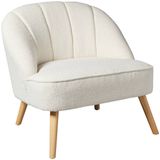 ATMOSPHERA CREATEUR D'INTERIEUR Atmosphera - Fauteuil Naova stof, geknoopt, wit, L 78 x D 72 x H 71 cm, houten poten, waterafstotend, voor woonkamer, slaapkamer