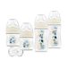DODIE Set van 4 babyflessen, anti-koliek, multi-geperforeerde fopspeen (2 x 150 ml en 2 x 270 ml), een fopspeen voor geboorte, blauw