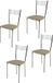t m c s Tommychairs Elegance - Set van 4 eetkamerstoelen - Kunstleer - Chroom/Beige