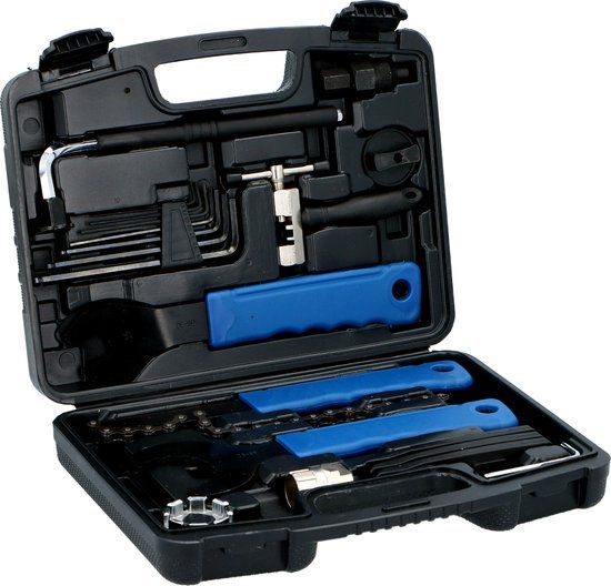 Kinzo Fietsreparatieset - 20-Delig - Zwart - Stalen Gereedschapsset in Koffer