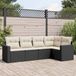 Maison Exclusive - Ensemble de meubles de jardin 5 pièces avec canapé et coussins, noir, en polyrotin