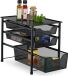 Relaxdays Keuken Organizer - Kast-Organizer - 3 Lades - Metaal - 35 x 28 x 42,5 cm - Zwart