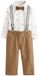 Next - Jongens - Set van overhemd, broek, bretels en strik - Tan Brown Bear - Maat 92/98