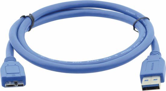 Kramer Electronics C-USB3/MICROB-3 USB-kabel USB 3.2 Gen 1 (3.1 Gen 1) 0,9 m USB A Micro-USB B Blauw