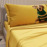 PETTI Artigiani Italiani - Beddengoed dieren met honden van katoen met kussenslopen in digitale print, beddengoed voor Frans bed, 100% Made in Italy