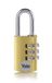 Yale YE3CB/20/121/1/GO Hangslot Conventioneel Combinatieslot 3 Cijfers Zilver Aluminium Staal U-vormig 2,1 cm x 3,3 cm x 3 mm 1 stuk(s)