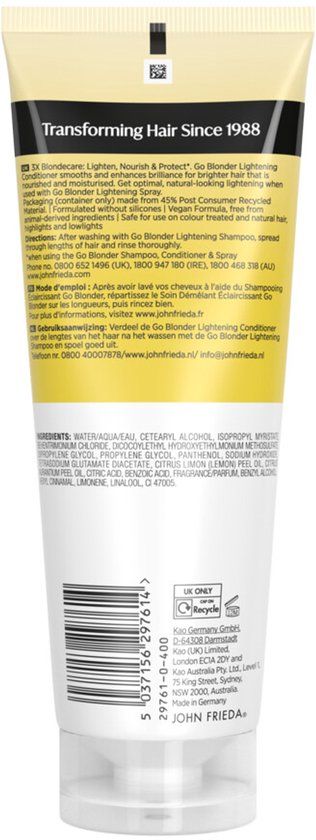 John Frieda Go Blonder Lightening Conditioner - 250 ml
