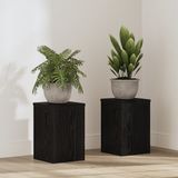 vidaXL Plantenstandaard, 2 stuks, Zwart eiken, 20 x 20 x 30 cm