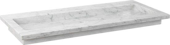 Forzalaqua Nova Wastafel Carrara Gepolijst 100,5x51,5x9,5cm - 1 Kraangat