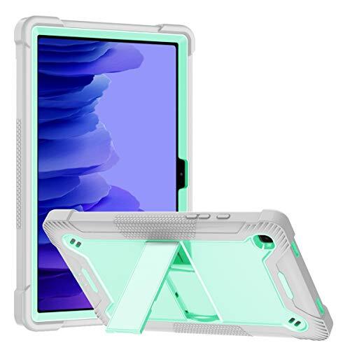 DAYI Compatibel Samsung Galaxy Tab A7 10.4 Case 2020, 3-laags zachte siliconen beschermhoes met geïntegreerde standaard voor Galaxy Tab A7 (SM-T500/T505/T507 2020), groen