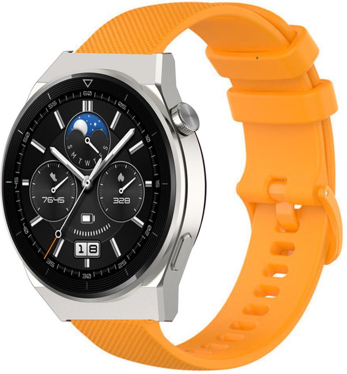Strap-it Huawei Watch GT 3 Pro 46mm Luxe Siliconen bandje - oranje