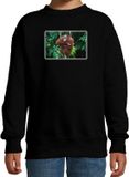 Bellatio Decorations Shoppartners Bv Dieren sweater met apen foto - zwart - voor kinderen - 134/146