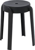 H&S Collection Bijzet krukje Astora - Kunststof - Zwart - D34 x H45 cm