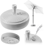 KADAX Parasolstandaard, ronde parasolstandaard, parasolhouder vulbaar met zand water of grind, standaard van kunststof voor tuin, terras, strand (versie 2 rond, wit)