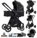 StarTech Combine kinderwagen - 3-in-1 reisysteem - Babybadje - Autostoeltje - Omkeerbare zitting - Opvouwbaar - Offroadbanden - Zwart