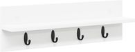 vidaXL Wandkapstok Wit 60 x 10,5 x 18 cm