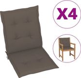 vidaXL Tuinstoelkussens 4 stuks Taupe 100x50x3 cm Oxford stof