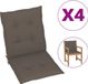 vidaXL Tuinstoelkussens 4 stuks Taupe 100x50x3 cm Oxford stof
