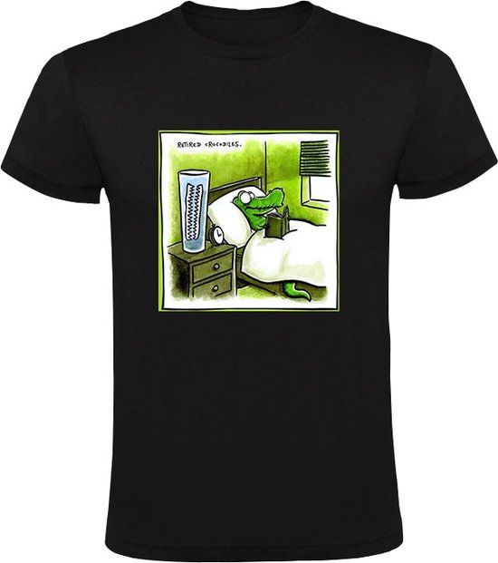 Sol's Krokodil met pensioen Heren T-shirt - Zwart - 5XL