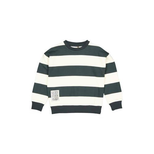 LEVV gestreepte sweater - zwart