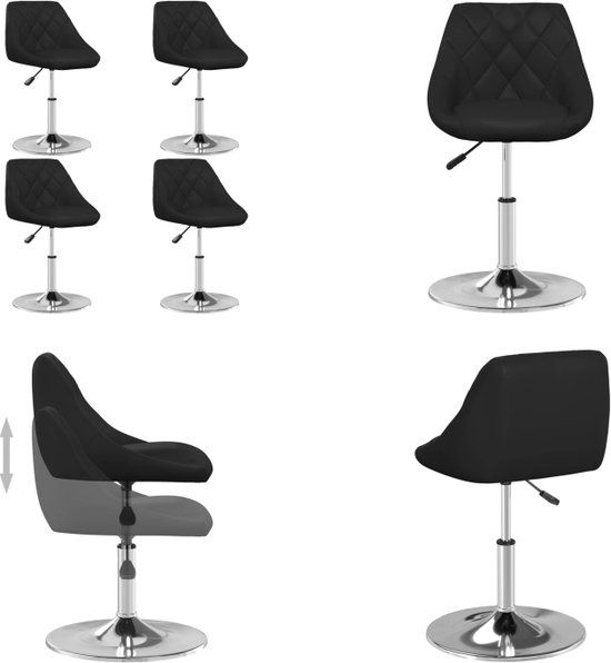 vidaXL Eetkamerstoelen 4 stuks kunstleer zwart