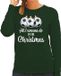 Bellatio Decorations Foute Kersttrui Voetbal Kerst - Sweater - Groen - Dames XS