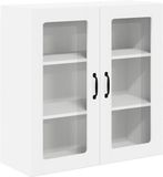 vidaXL Wandkast met glazen deuren, model LUCCA, hoogglans wit, 80 x 31 x 80 cm