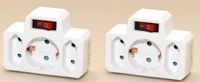 Merkloos 3x Stopcontactsplitters/stopcontact adapters met 3 poorten en schakelaar - Wit