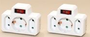 Merkloos 3x Stopcontactsplitters/stopcontact adapters met 3 poorten en schakelaar - Wit