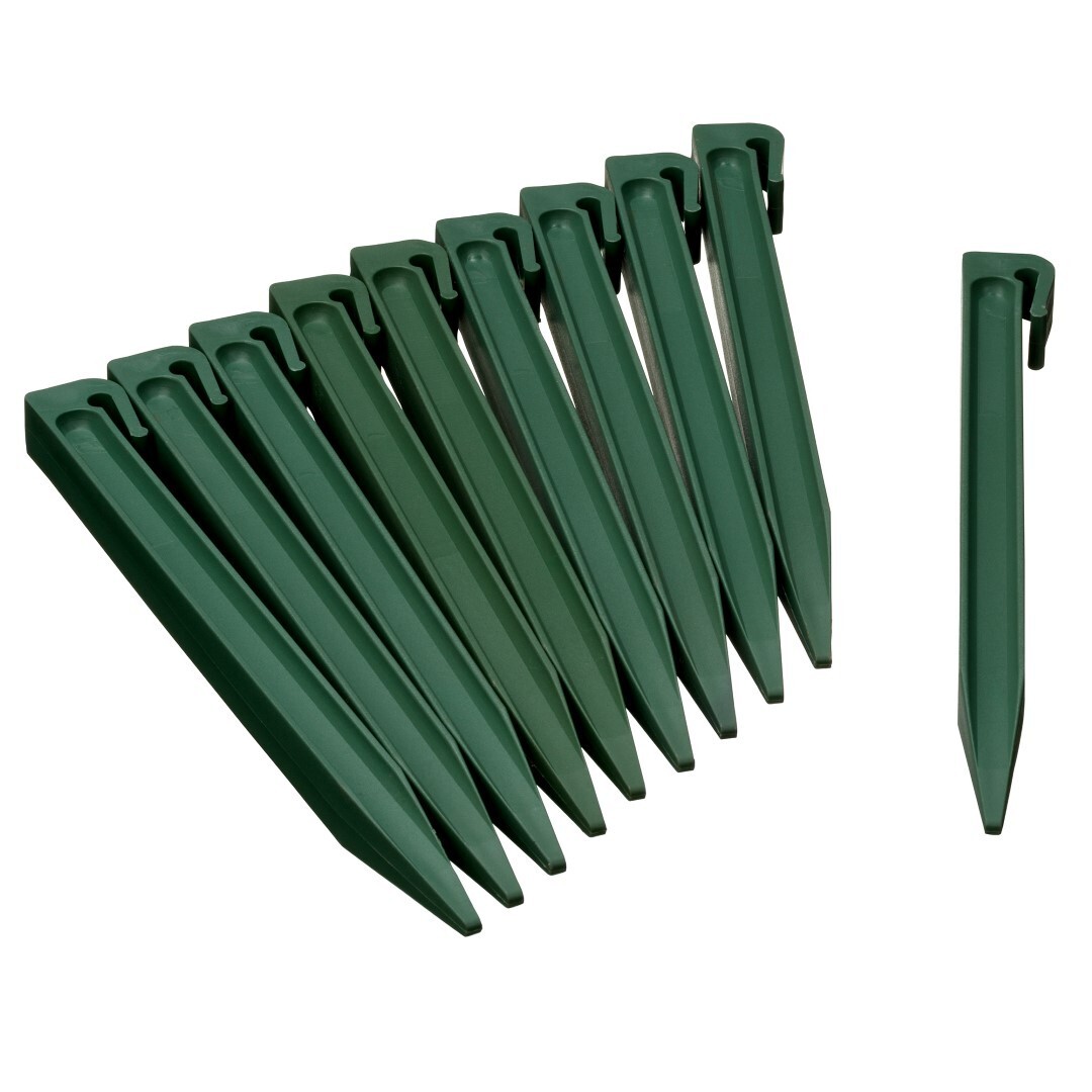 Nature Grondpennen voor borderranden groen H26,7x1,9x1,8 cm set 10 stuks