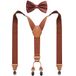 GUCHOL Bretels, vlinderdas voor heren en dames, zware elastische brede bretels, sterk, 4 metalen clips, verstelbaar
