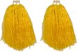 Merkloos Cheerball/pompom - 4x - geel - met ringgreep - 33 cm - cheerleader verkleed accessoires